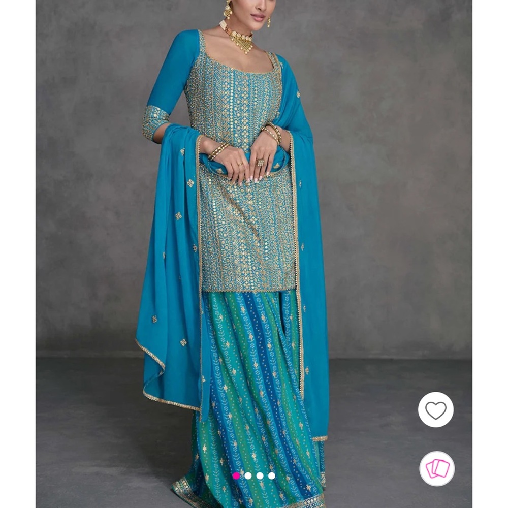 Blue sharara salwar kameez